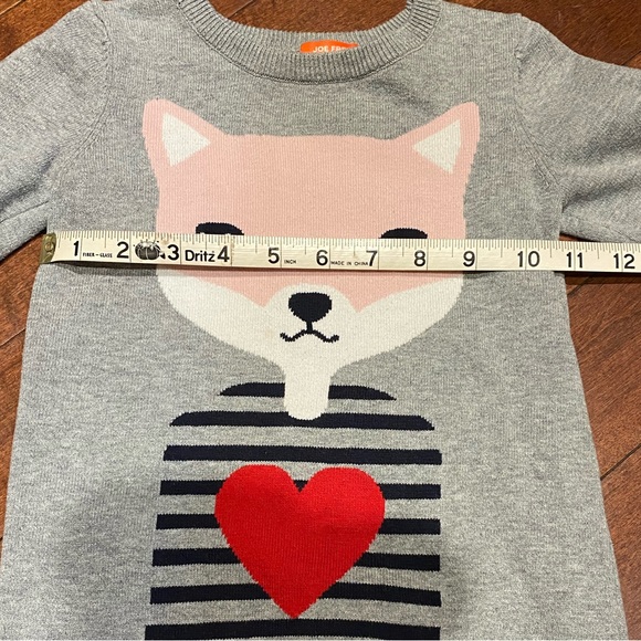 BOGO Joe Fresh Pink Fox with Heart Grey Sweater Size 4T - Picture 5 of 5
